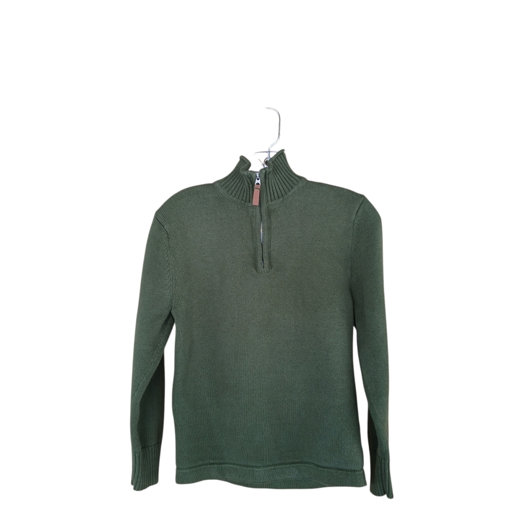 Duck Head Olive Mock Neck 1/4 Zip Sweater Small